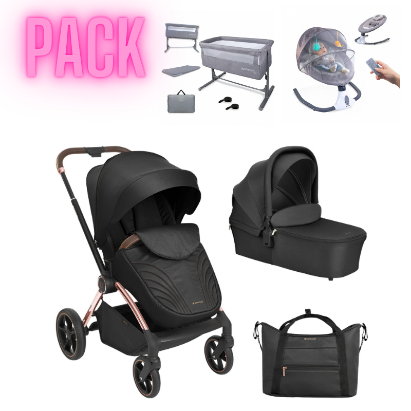 PACK Cochecito Kikkaboo Kara + Minicuna Colecho + Hamaca Electrónica + REGALO SABANAS