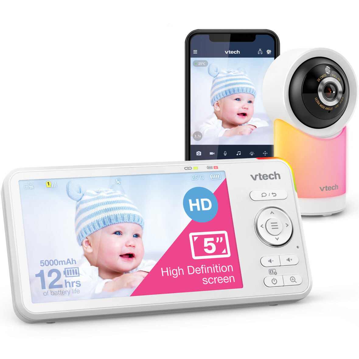 Vigilabebes Vtech RM5766HD LCD HD 5″HD WI-FI con acceso remoto
